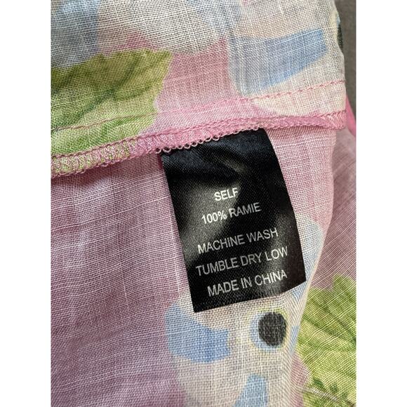 NWT Cynthia Rowley Layla Pink Floral Halter Midi Dress Ramie Summer S - Picture 11 of 11